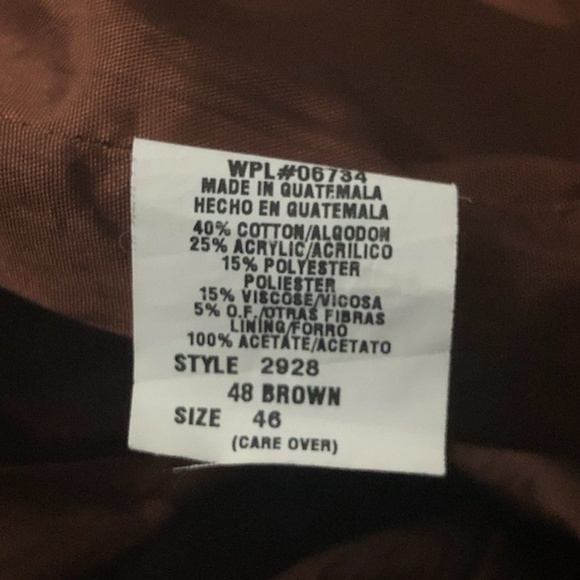 Vintage Western Jacket SUAVE Coat Men's Size 46 Brown Cowboy  Style - Picture 8 of 13